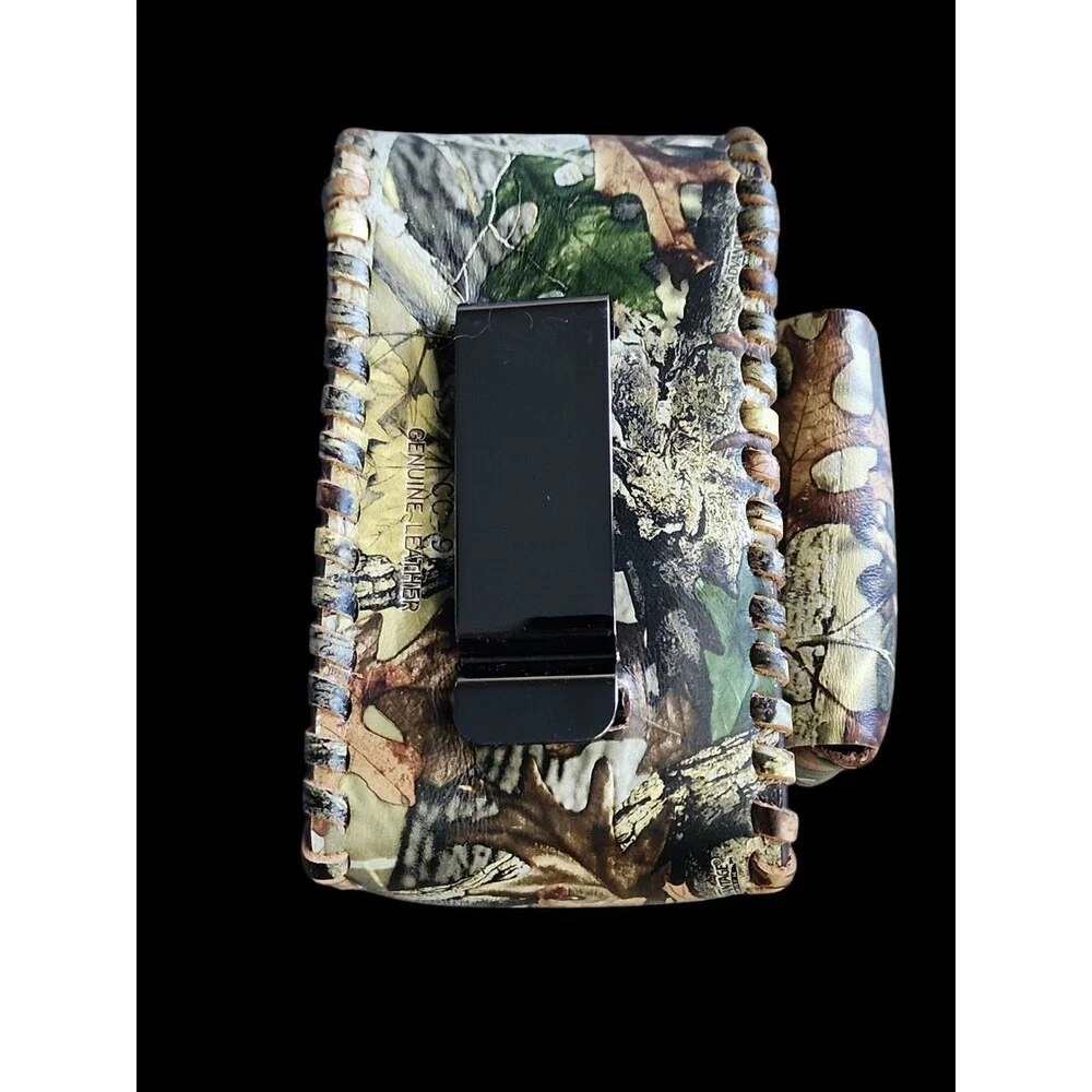 Rugged Camo Cigarette Leather Case Lighter Pouch Clip Top Regular 100's Holder - Picture 5 of 9
